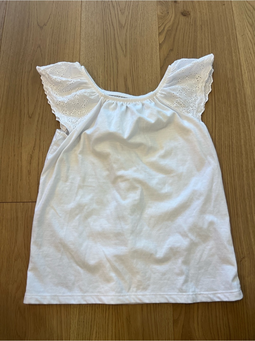 Cat & Jack White Eyelet Flutter Sleeve Tank Top
